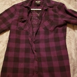 Purple plaid lace vertebrae shirt